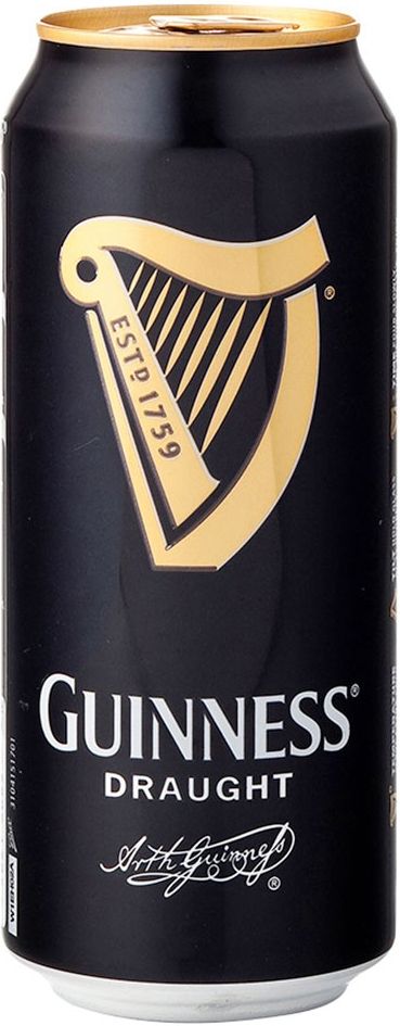 Пиво Guinness Draught (Гиннесс с капсулой СО2) темн 4,1% 0,44 ж/б Ирландия  от компании Нортэна