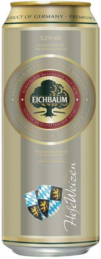 Пиво Eichbaum Hefe-Weissbier (Айхбаум н/ф) св 5,2% 0,95 ж/б Германия от компании Нортэна